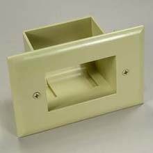 Easy Mount Recessed Low Voltage Cable Plate Ivory